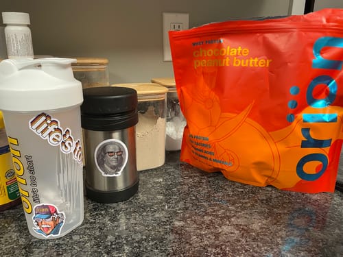 Customer photo review of Chocolate Peanut Butter Whey Protein