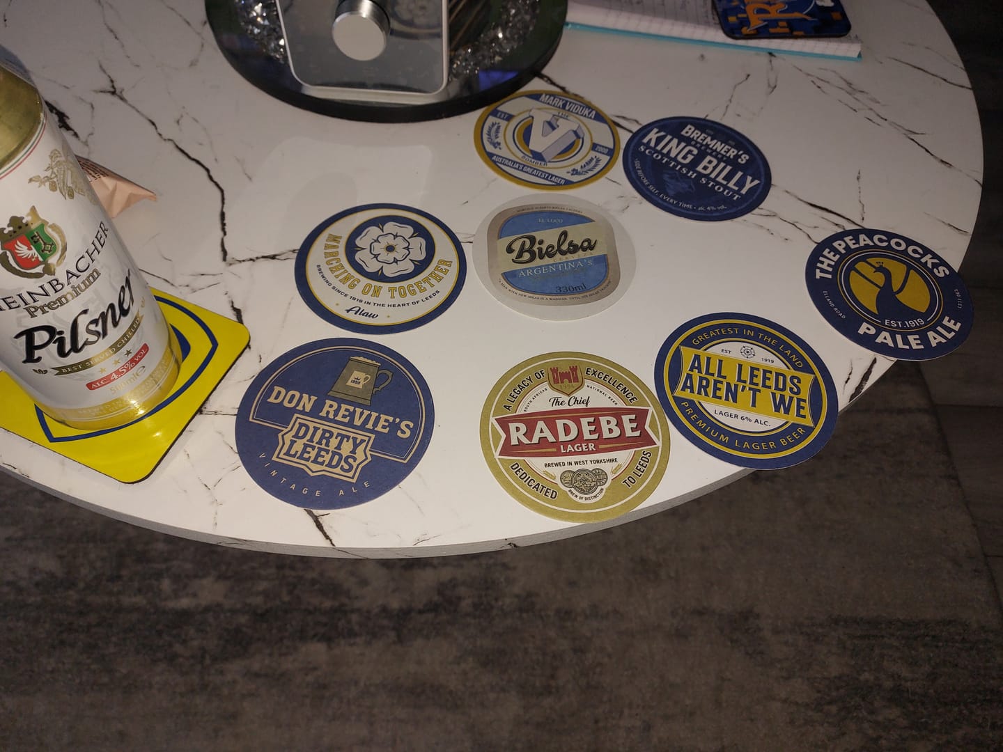 Customer photo review of Leeds United Beer Mats