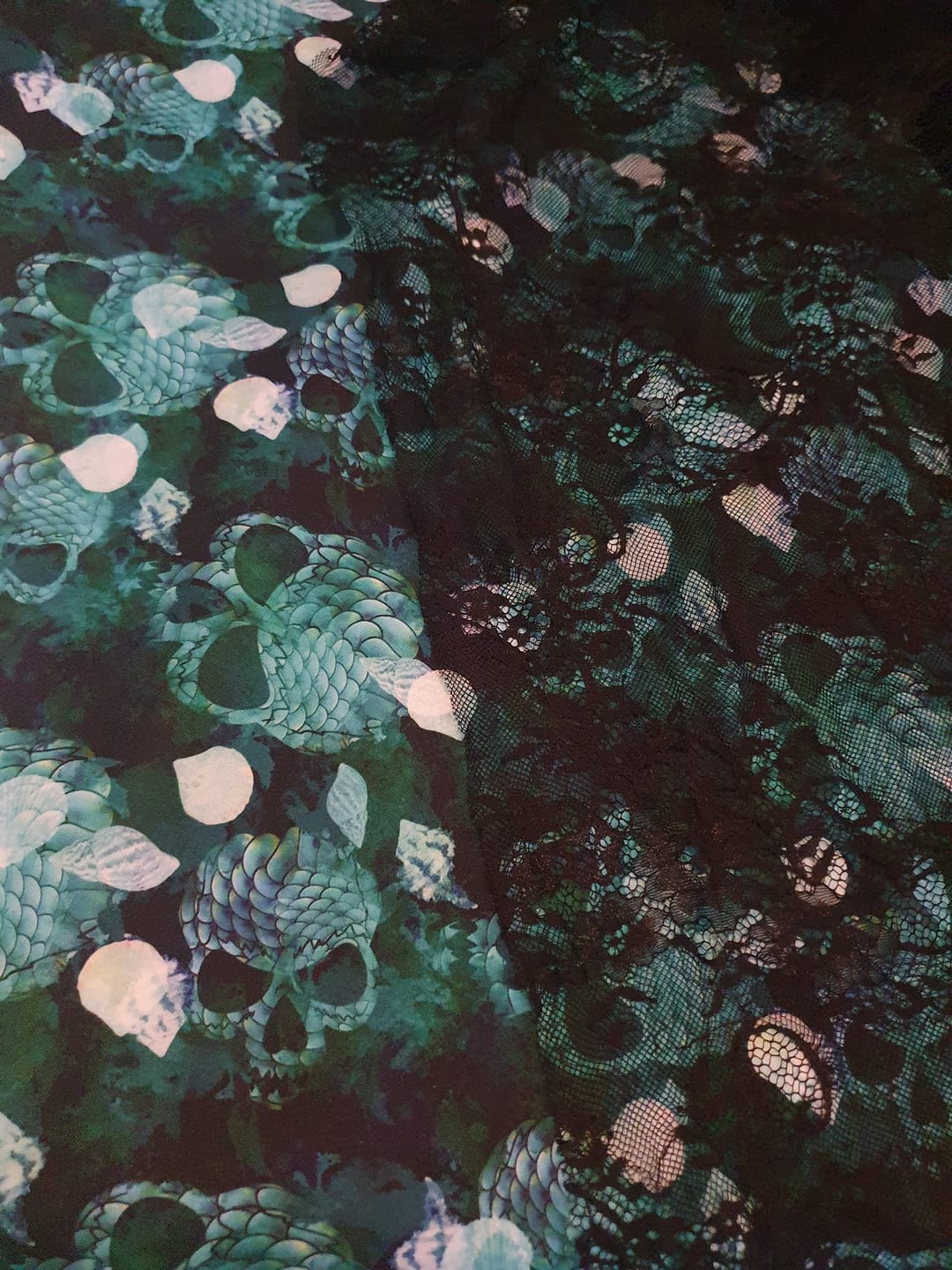 Customer photo review of Digital Skeletons Polyester Suiting Fabric