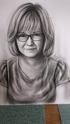 Customer photo review of Portrait Zeichnen Lassen - Portraitzeichnungen vom Foto als Geschenk - Auftragsmalerei