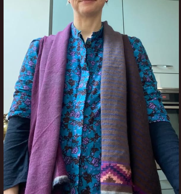 Customer photo review of Light Wool Cape Fusion Plum