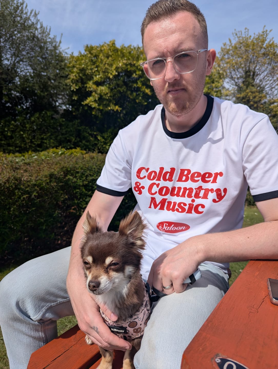 Customer photo review of Cold Beer & Country Music Ringer Tee - Black