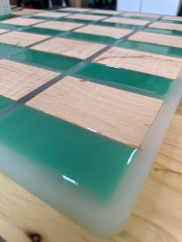 Customer photo review of 4.125x4.125x0.5" MEGA 20 Coaster Silicone Mold For Epoxy Resin
