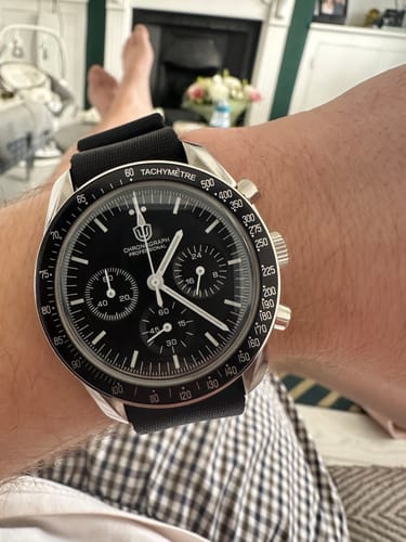 Customer photo review of Black Nylon Watch Strap