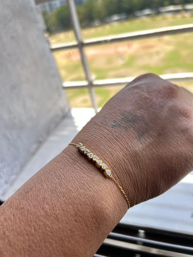 Customer photo review of Gleaming Triangle Diamond Bracelet