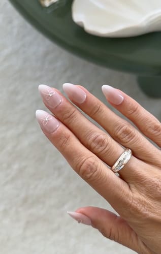 Customer photo review of Morning Dew | Salon Quality Press-on Nails Kit- Extra Short Squoval Light Blue