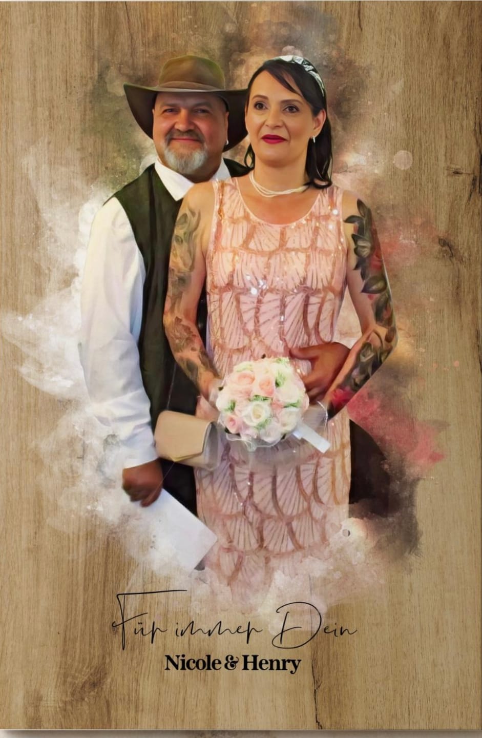 Customer photo review of Muttertagsgeschenk - Euer Foto als Aquarell - Persönliches Geschenk für Mama zum Geburtstag