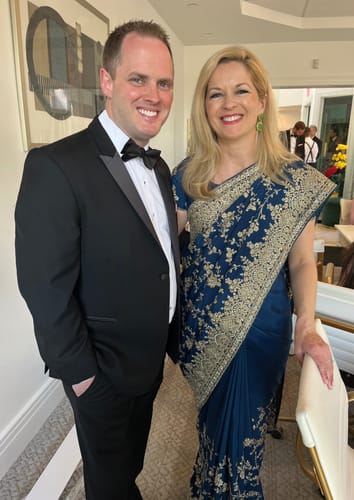 Customer photo review of Georgie Drop Earrings in Green