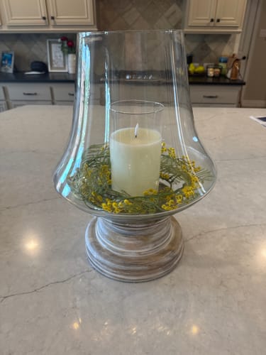 Customer photo review of Camilla Glass and Wood Hurricane