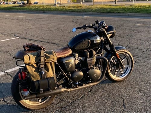 Customer photo review of Universal Rolltop Backpack Saddlebag - URB02