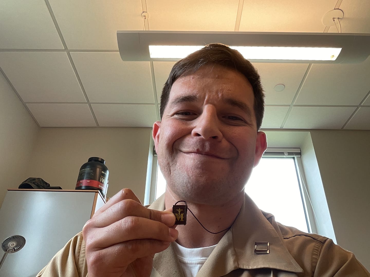 Customer photo review of Marian Crucifix Mini | Premium Brown Scapular