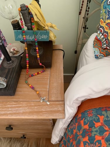 Customer photo review of FREE Today: Multicolor Catholic Prayer Rose Beads Rosary