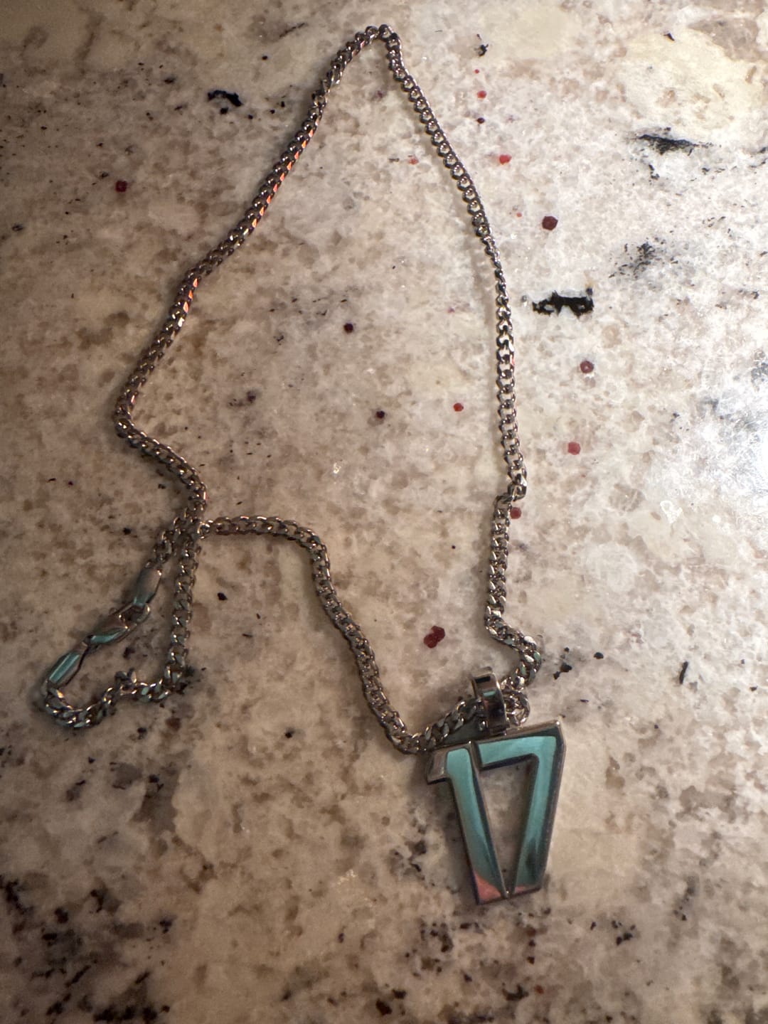 Customer photo review of Signature Jersey Number Pendant in Silver