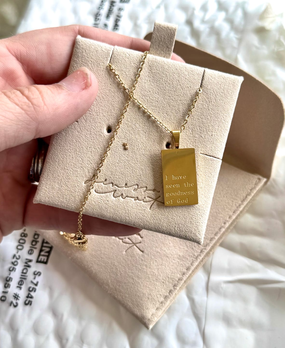 Customer photo review of Necklace: I have seen the goodness of God