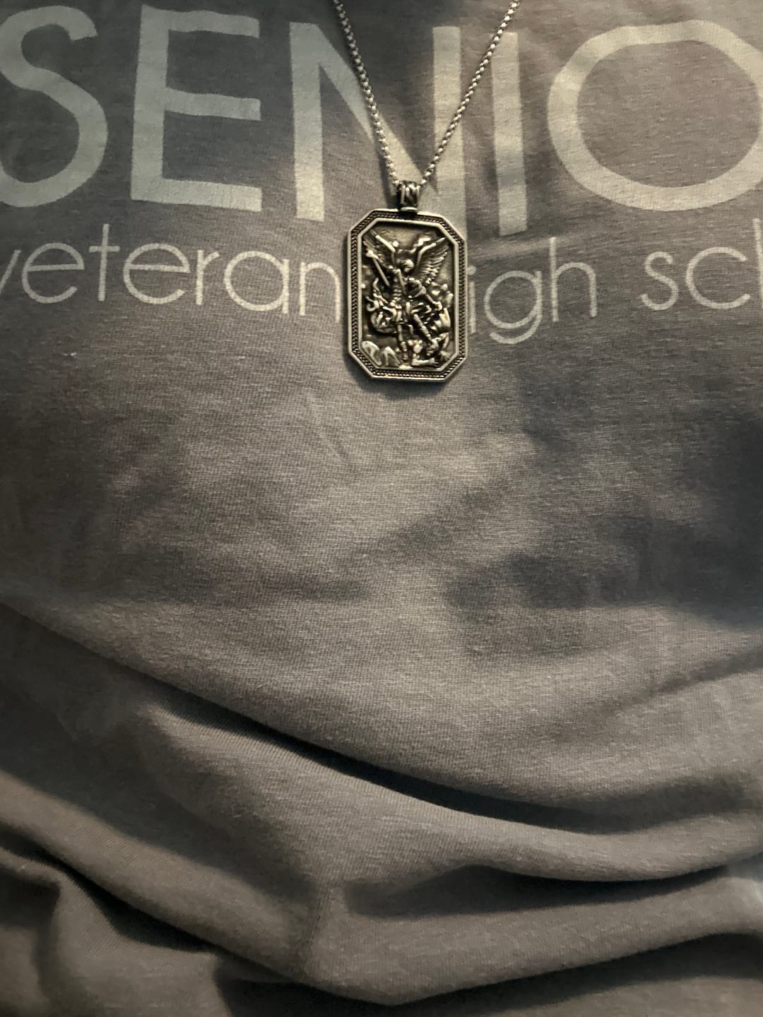Customer photo review of FREE Today: Classic Style St. Michael the Archangel Protection Stainless Steel Pendant Necklace