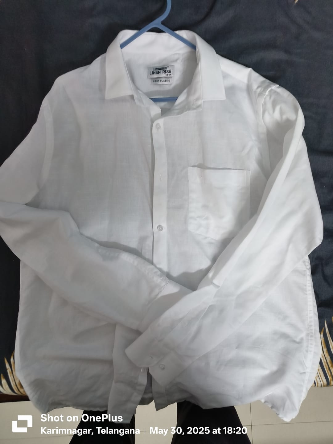 Customer photo review of Linen Classic - Linen Cotton White Shirts For Men | Uathayam