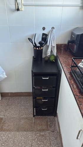 Customer photo review of Cajonera Carro Organizador Canastos 4 Estantes Cocina Ruedas