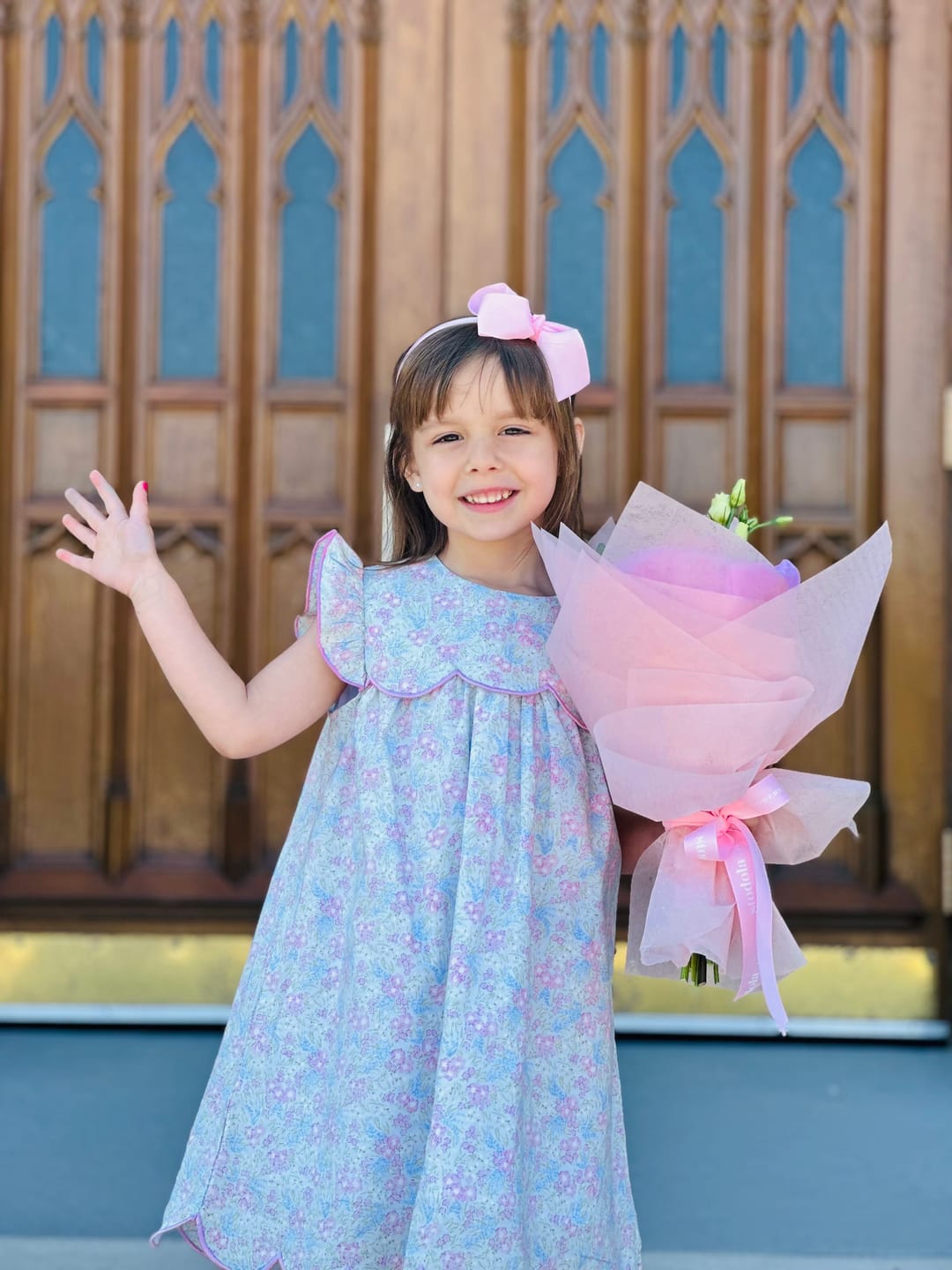 Customer photo review of Vintage Garden Blue Floral Amelia Dress
