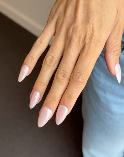 Customer photo review of Rosy Sheen | Salon Quality Press-on Nails Kit - Short Almond Blush-Pink
