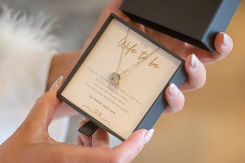 Customer photo review of Wife to Be - Infinity Knot Necklace