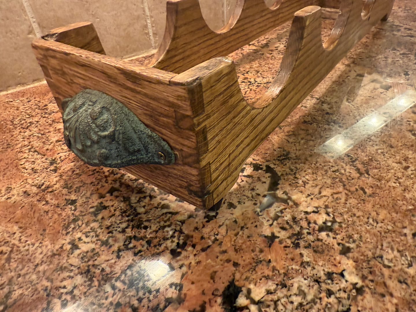 Customer photo review of 11x4" Wine Caddy 1 Acrylic Router Template