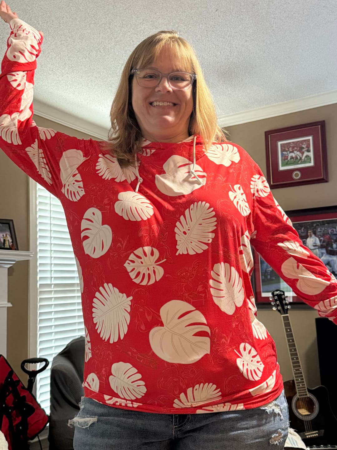Customer photo review of Disney's Lilo & Stitch "He Mele No Lilo" – Performance Hoodie