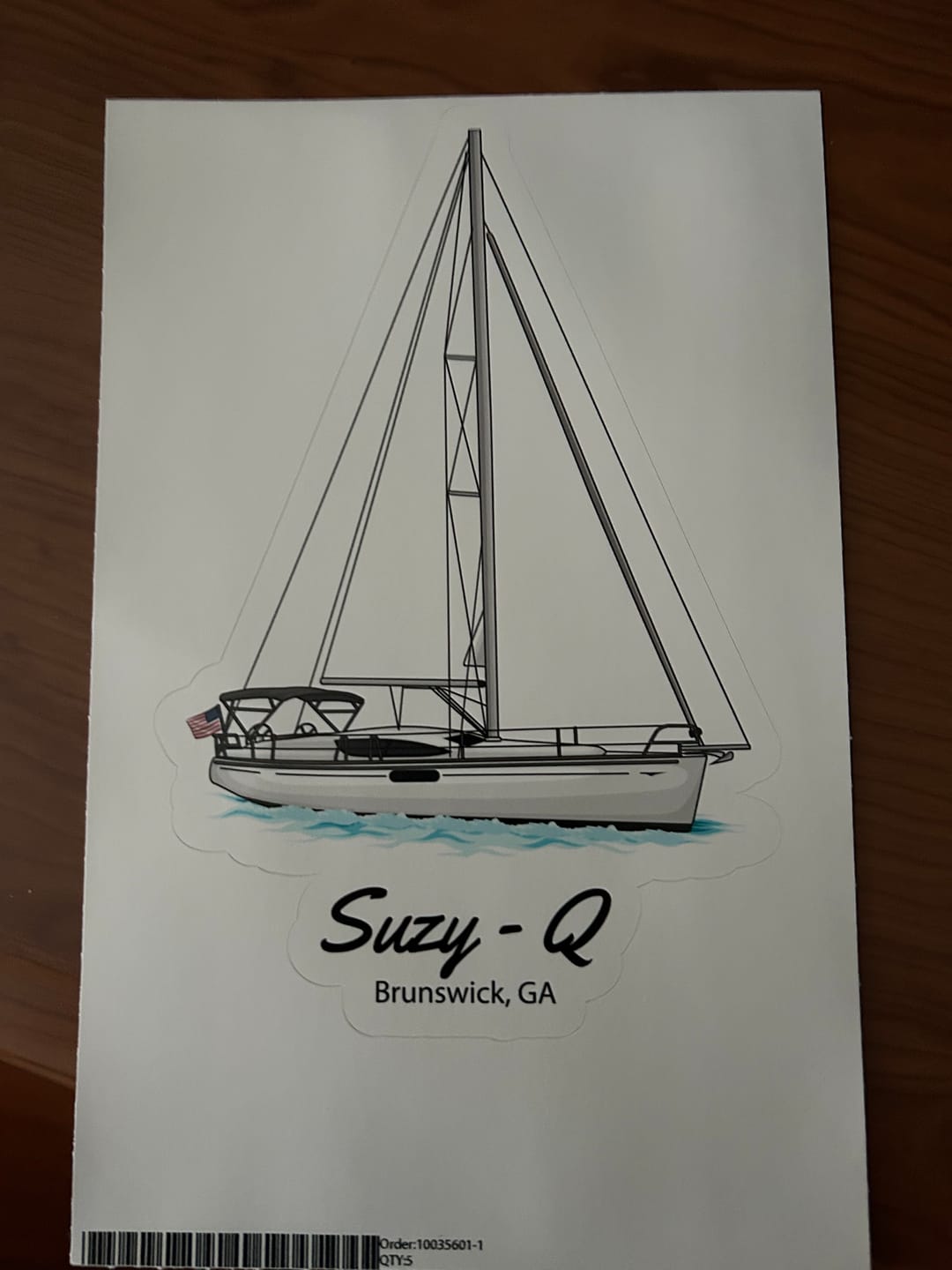Customer photo review of Custom Kiss-Cut Boat Stickers