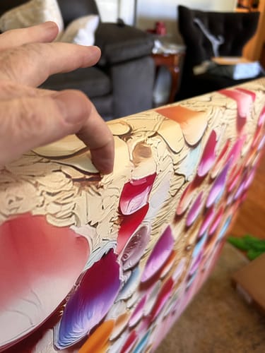 Customer photo review of Vibrant Petals Impasto Wall Art