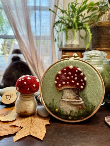 Customer photo review of Sophie Wheatley's Felted Fungi Supplies Box
