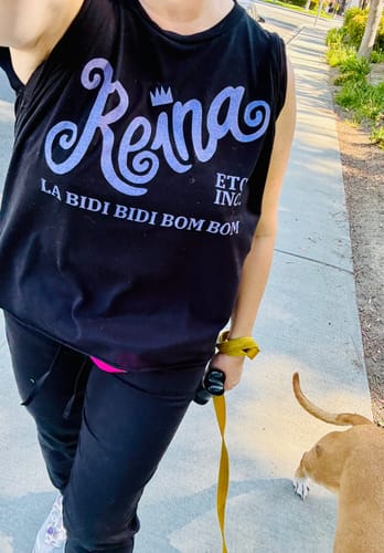 Customer photo review of Reina Flowy Muscle Tank