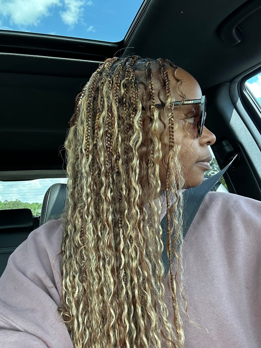 Customer photo review of Multi-Color Bulk Human Braiding Hair Set Deep Wave