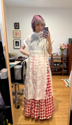 Customer photo review of Ting Lan 汀兰 Thin Land Modern Ming Qipao Gilded Leaf Mamian Skirt & Top Set