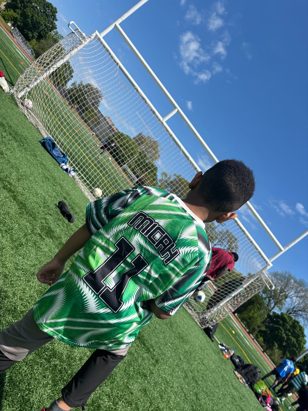 Customer photo review of Custom Nigeria Football Kid T shirt Sporty Super Eagles LT03