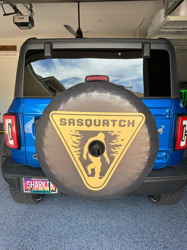Customer photo review of Sasquatch Sighting Spare Tire Cover for Bronco, Jeep, RV, Camper, & More