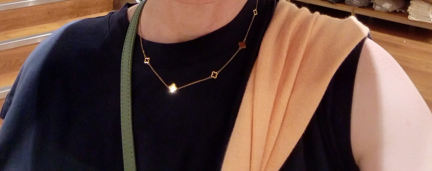 Customer photo review of Multi Clover Necklace