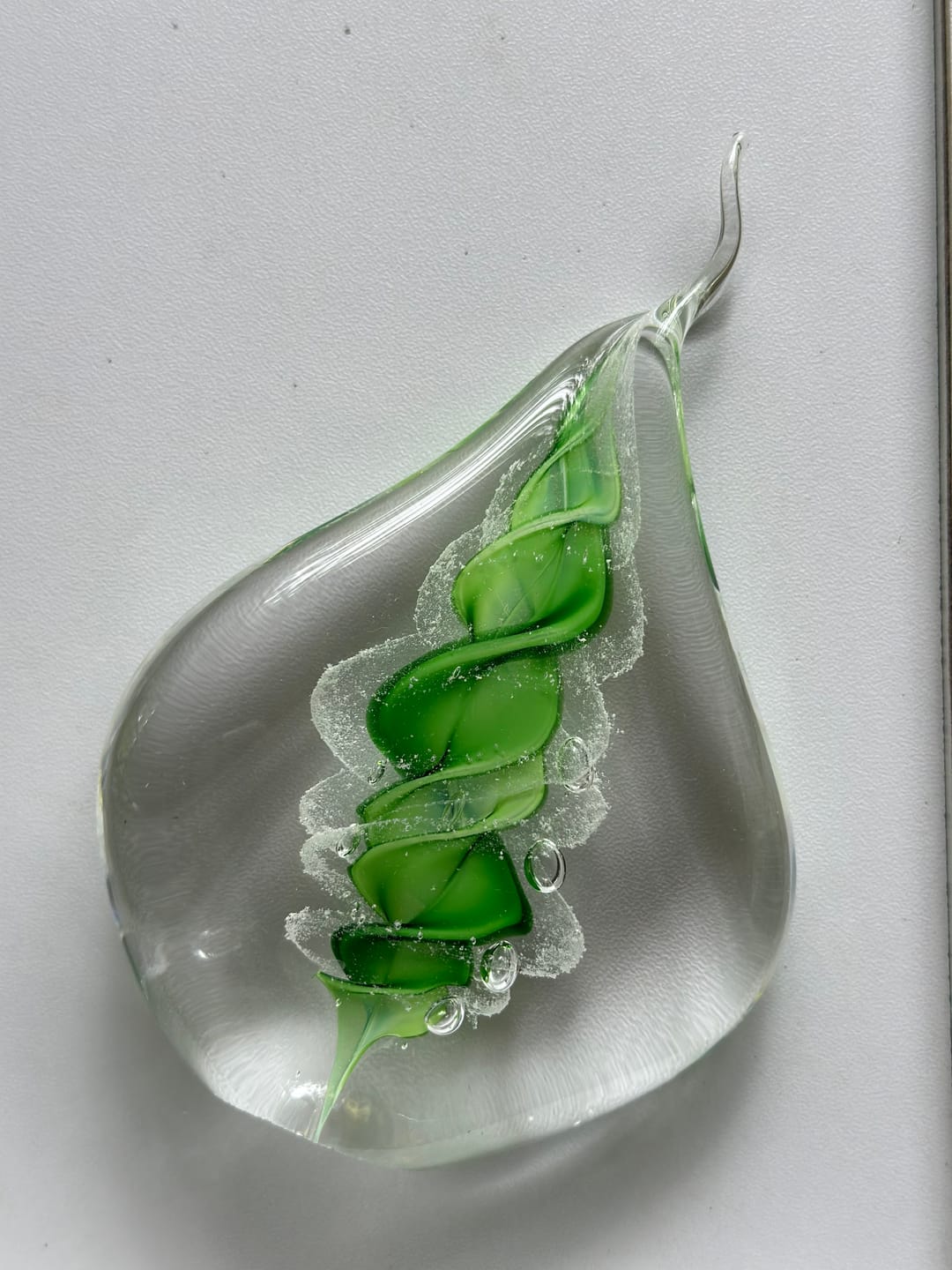 Customer photo review of Memorial Glass Flame with Cremation Ashes