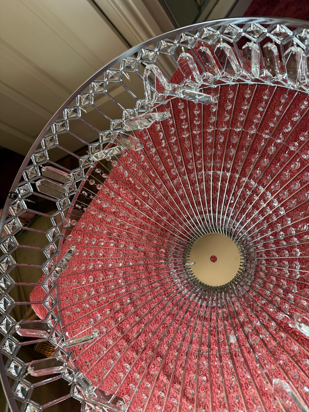 Customer photo review of Carved Crystal Drum Semi Flush Mount