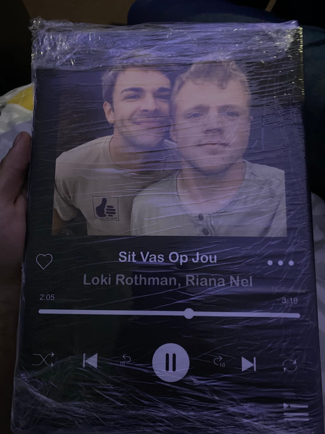 Customer photo review of Spotify Custom Song Canvas
