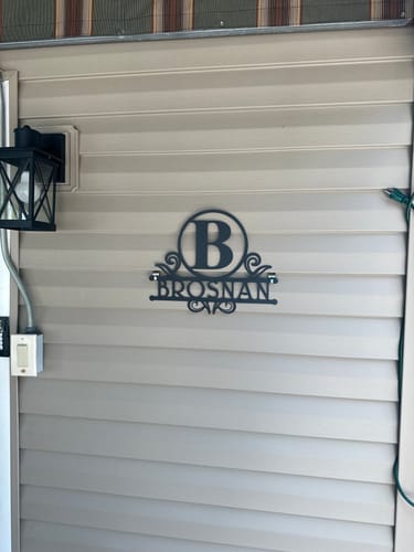 Customer photo review of Austen Monogram - 2 Sizes - Metal Name Signs Personalized Monogram