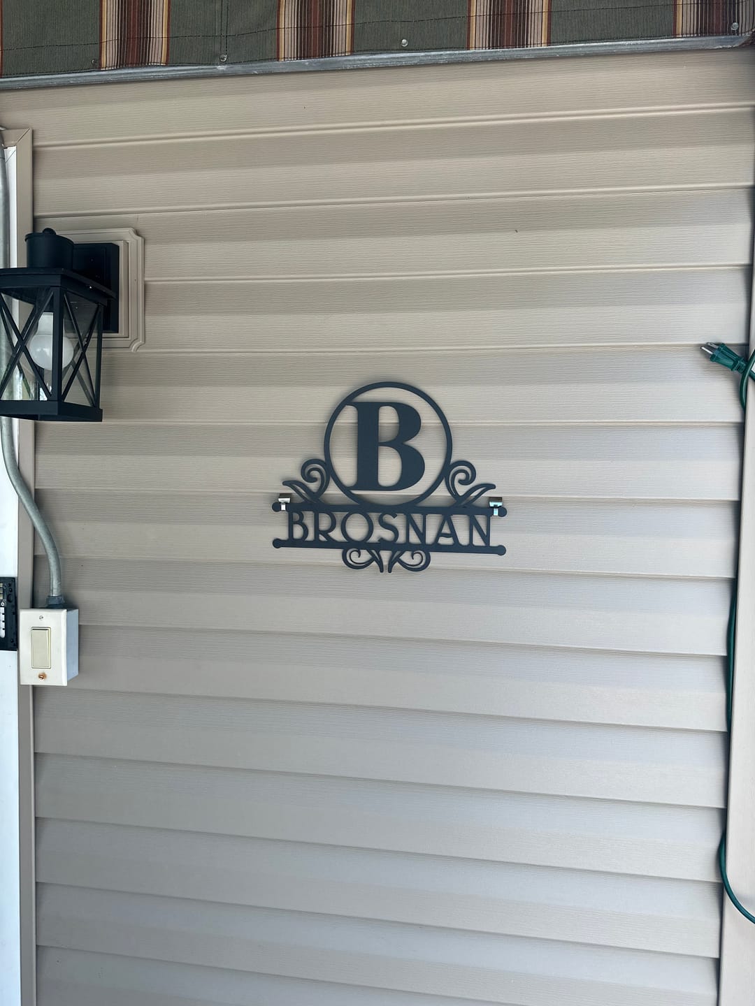 Customer photo review of Austen Monogram - 2 Sizes - Metal Name Signs Personalized Monogram