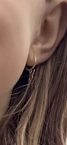 Customer photo review of Butterfly Huggie Hoop Earrings