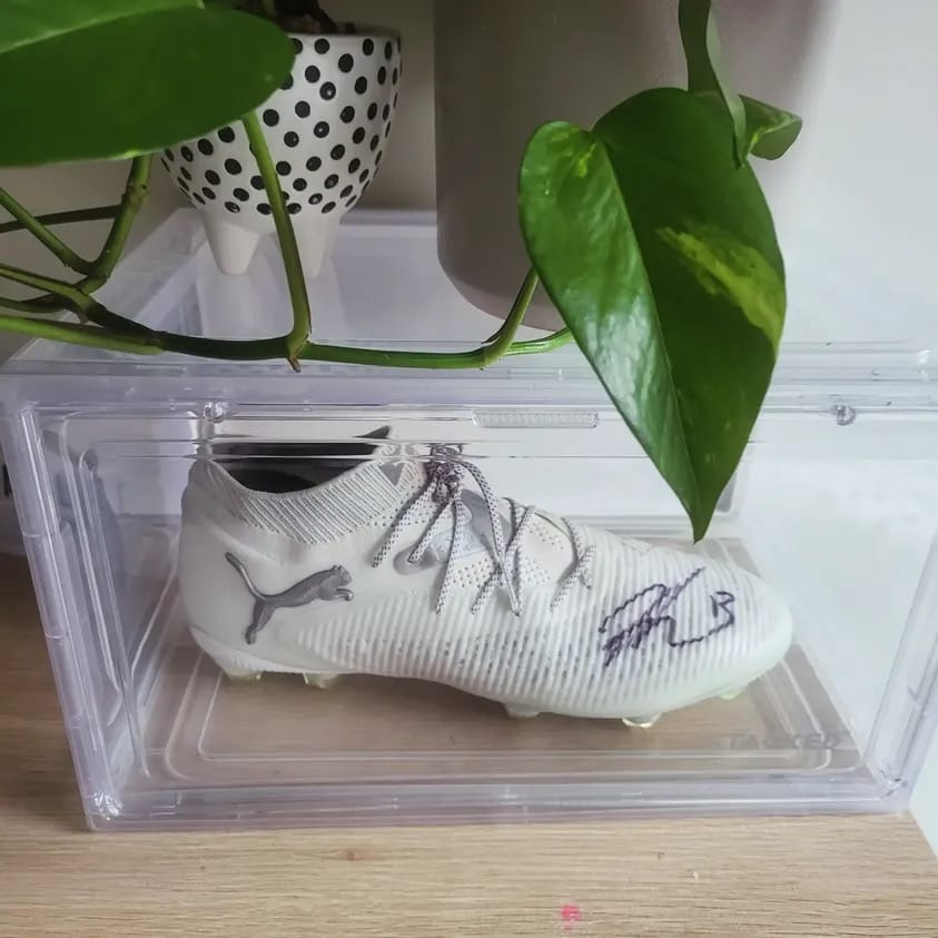 Customer photo review of Stacked Magnetic Sneaker Display Case - White