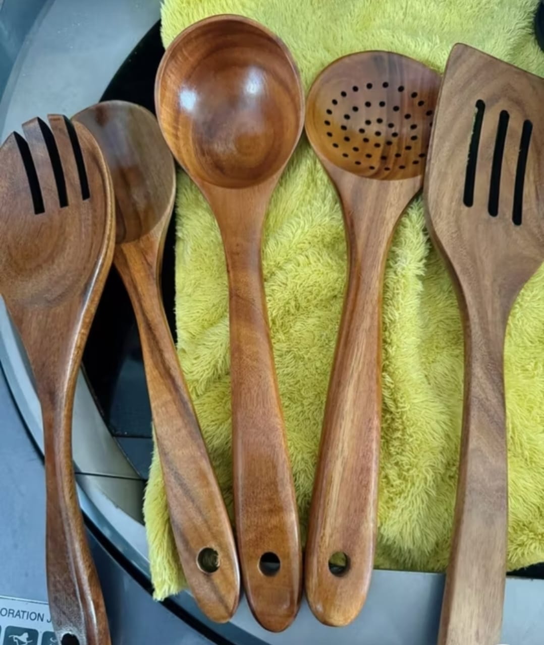 Customer photo review of Wooden Teak Utensils Set - 50% OFF SALE