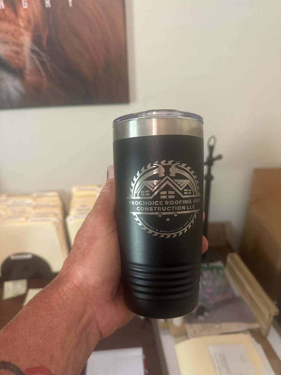 Customer photo review of (12) 20 oz. Custom Engraved Tumblers