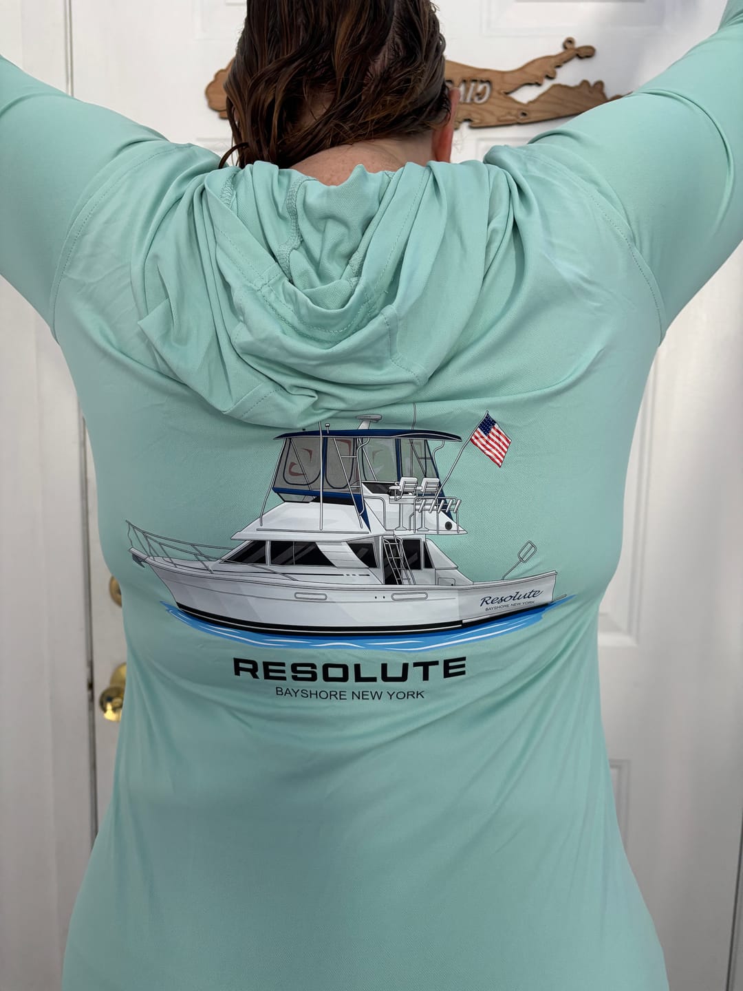 Customer photo review of Mens Captain & Crew Drifit Custom Boat Shirts - Long Sleeves