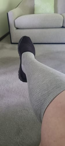 Customer photo review of Premium Bamboo Compression Socks with Grip