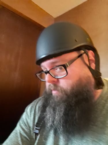Customer photo review of New- Polo Switchback DOT Reversible Helmet Flat & Gloss Black