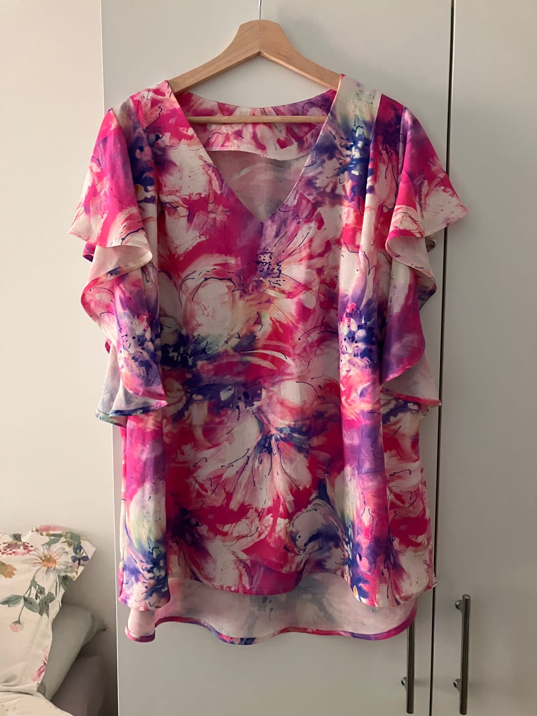 Customer photo review of Floral Cascade Linen Look Viscose Fabric
