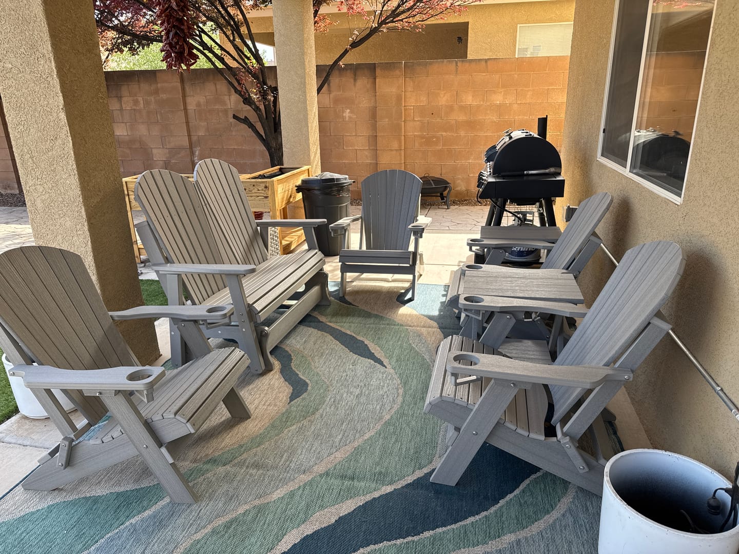 Customer photo review of DURAWEATHER POLY® Folding Side Table w/ Removable Serving Tray - Ships Fully Assembled
