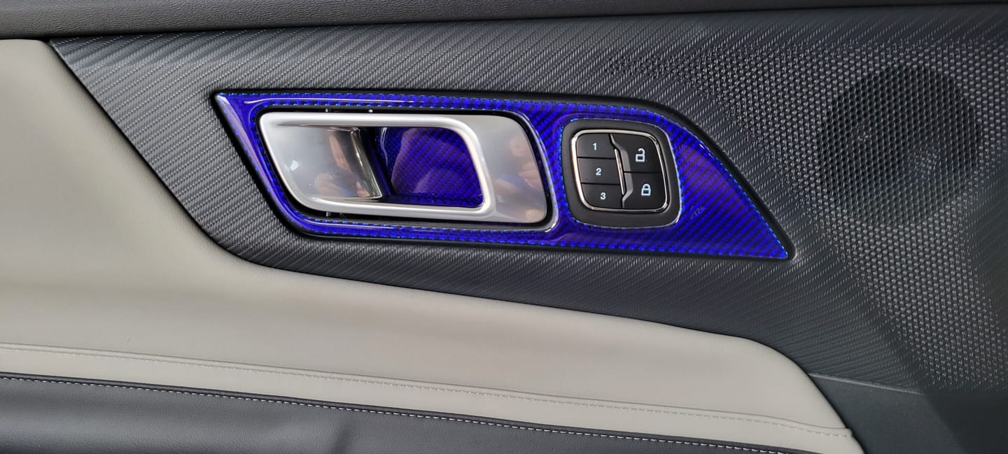 Customer photo review of 2024+ S650 Mustang Real Carbon Interior Door Handle Trim Overlay